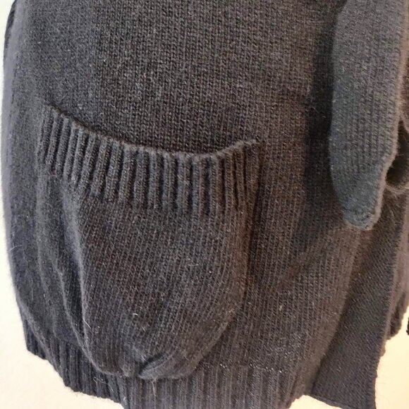 La Fee Maraboutee Womens Sz 2/M Black Wool Cashmere Blend Tie Cardigan Sweater - Picture 6 of 10